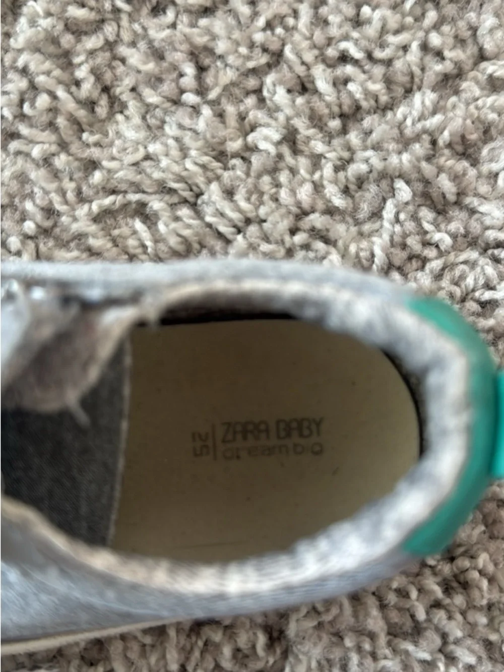 Kids Grey and Teal Casual Sneakers ZARA - Picture 2 of 4